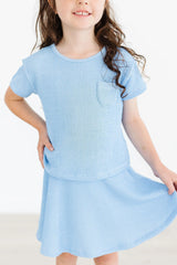 Sky Blue Scrunchy Pocket Tee - Mila & Rose ® - Flyclothing LLC