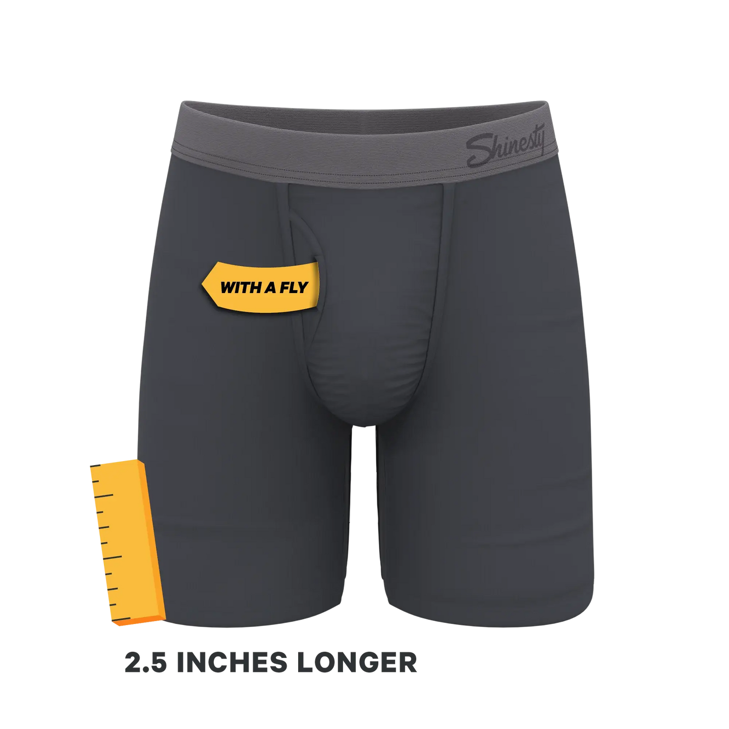 The Slate Expectations | Grey Tonal Long Leg Ball Hammock® Pouch Underwear With Fly - Shinesty - Flyclothing LLC