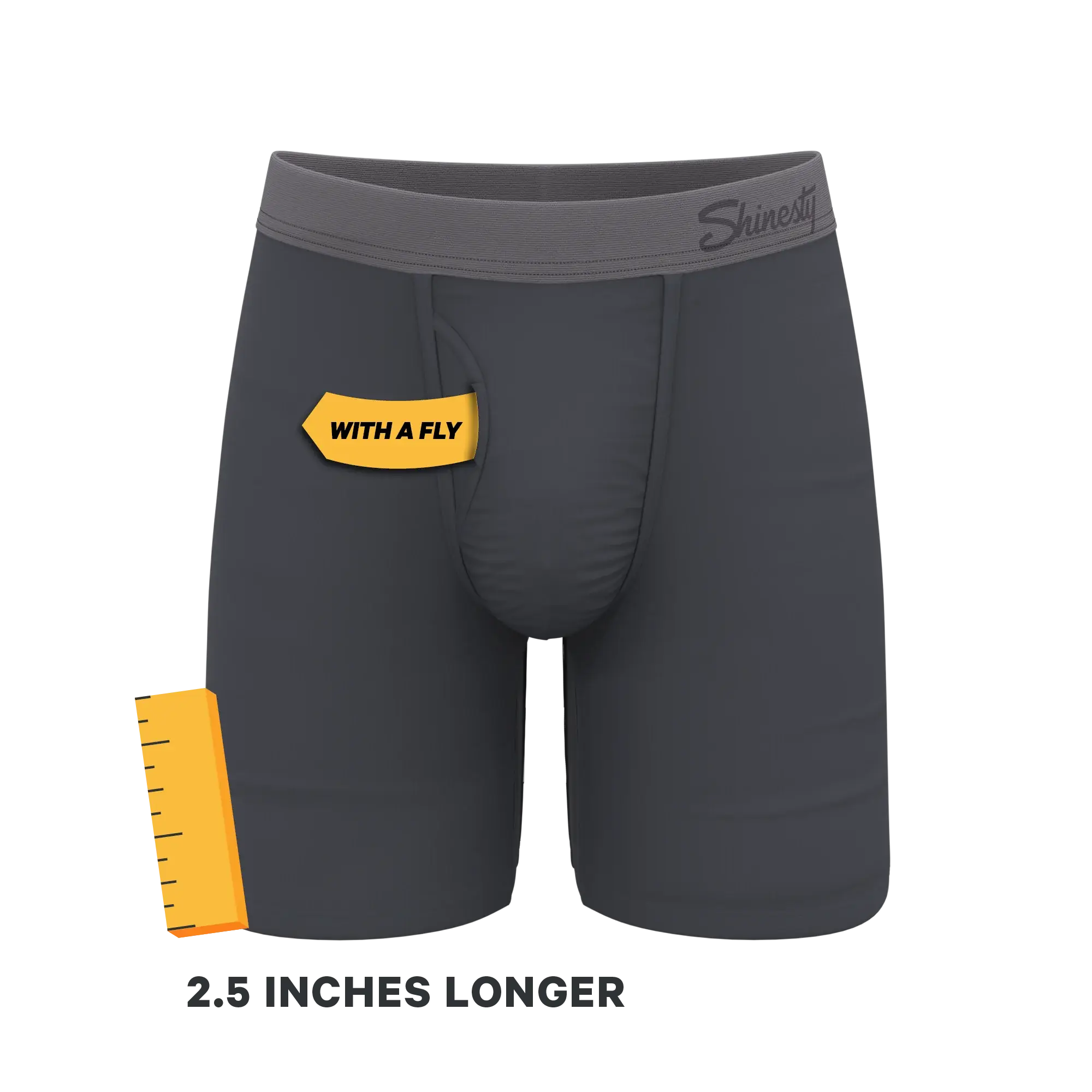 The Slate Expectations | Grey Tonal Long Leg Ball Hammock® Pouch Underwear With Fly - Shinesty - Flyclothing LLC