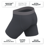 The Slate Expectations | Grey Tonal Long Leg Ball Hammock® Pouch Underwear With Fly - Shinesty - Flyclothing LLC
