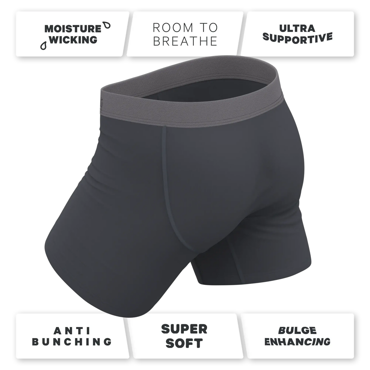 The Slate Expectations | Grey Tonal Ball Hammock® Pouch Underwear With Fly - Shinesty - Flyclothing LLC