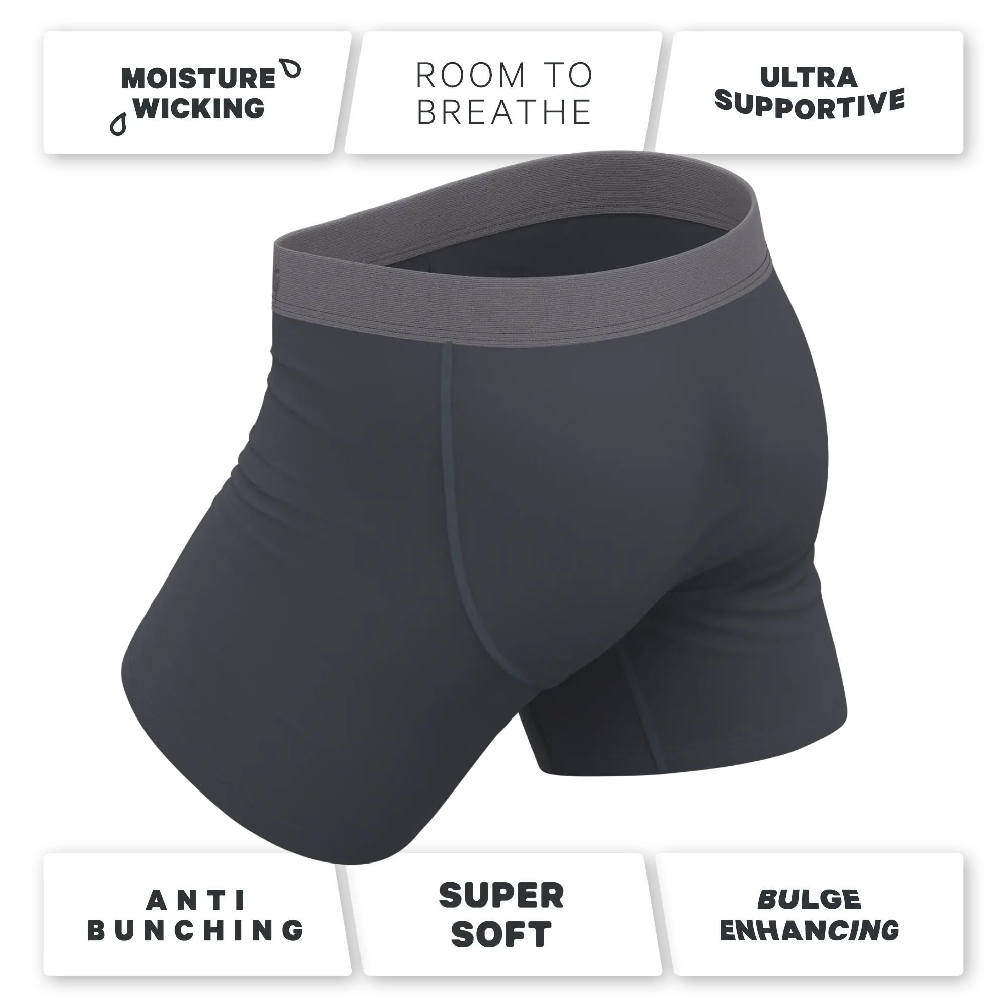 The Slate Expectations | Grey Tonal Ball Hammock® Pouch Underwear With Fly - Shinesty - Flyclothing LLC