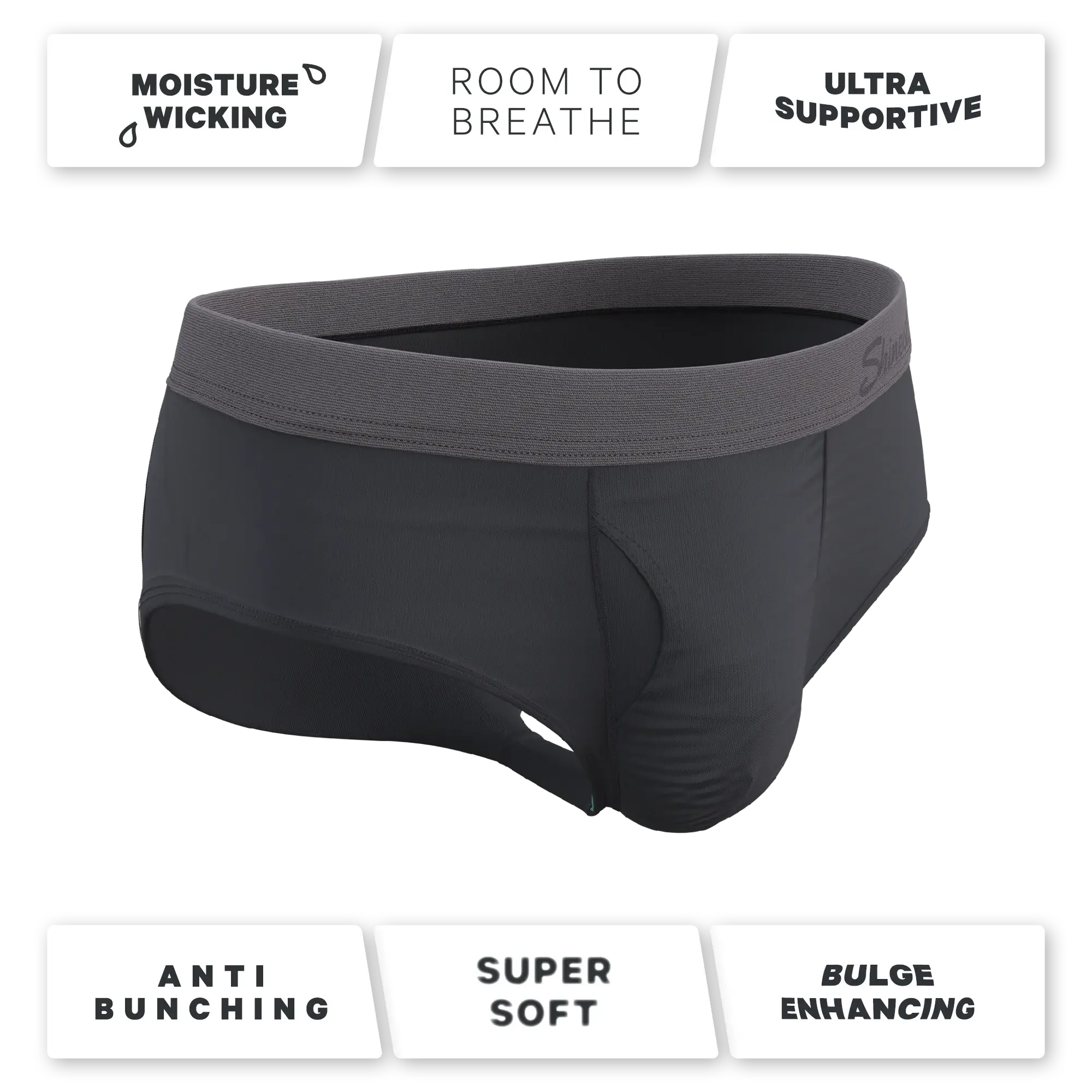 The Slate Expectations | Grey Tonal Ball Hammock® Pouch Underwear Briefs - Shinesty - Flyclothing LLC