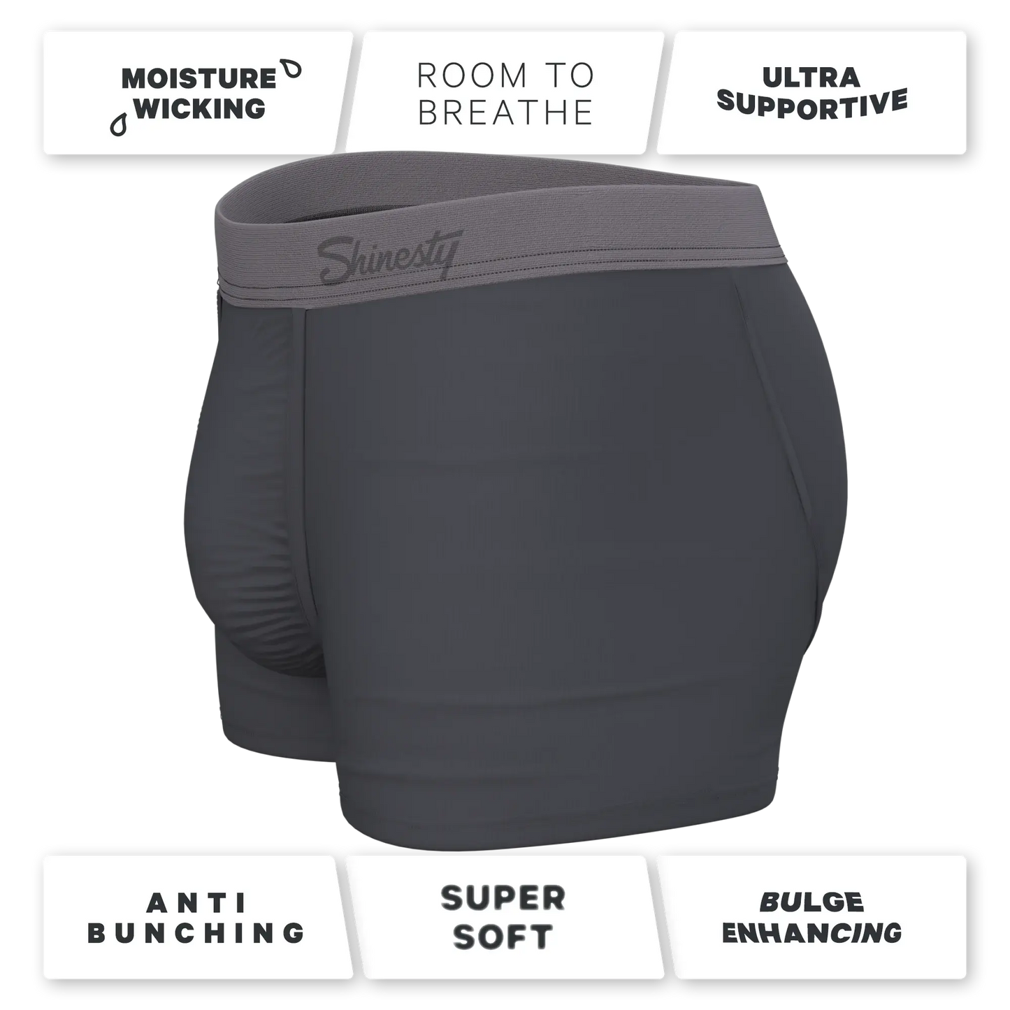 The Slate Expectations | Grey Tonal Ball Hammock® Pouch Trunks Underwear - Shinesty - Flyclothing LLC