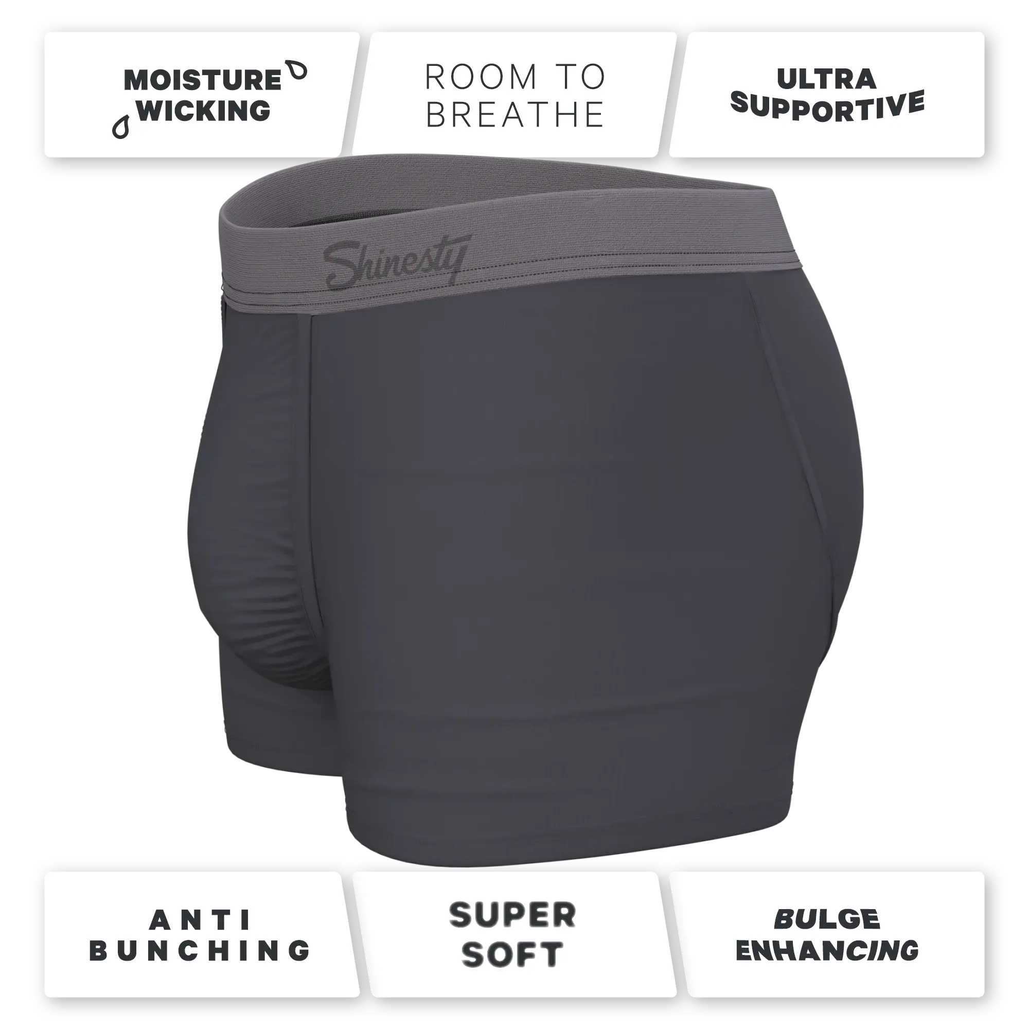 The Slate Expectations | Grey Tonal Ball Hammock® Pouch Trunks Underwear - Shinesty - Flyclothing LLC