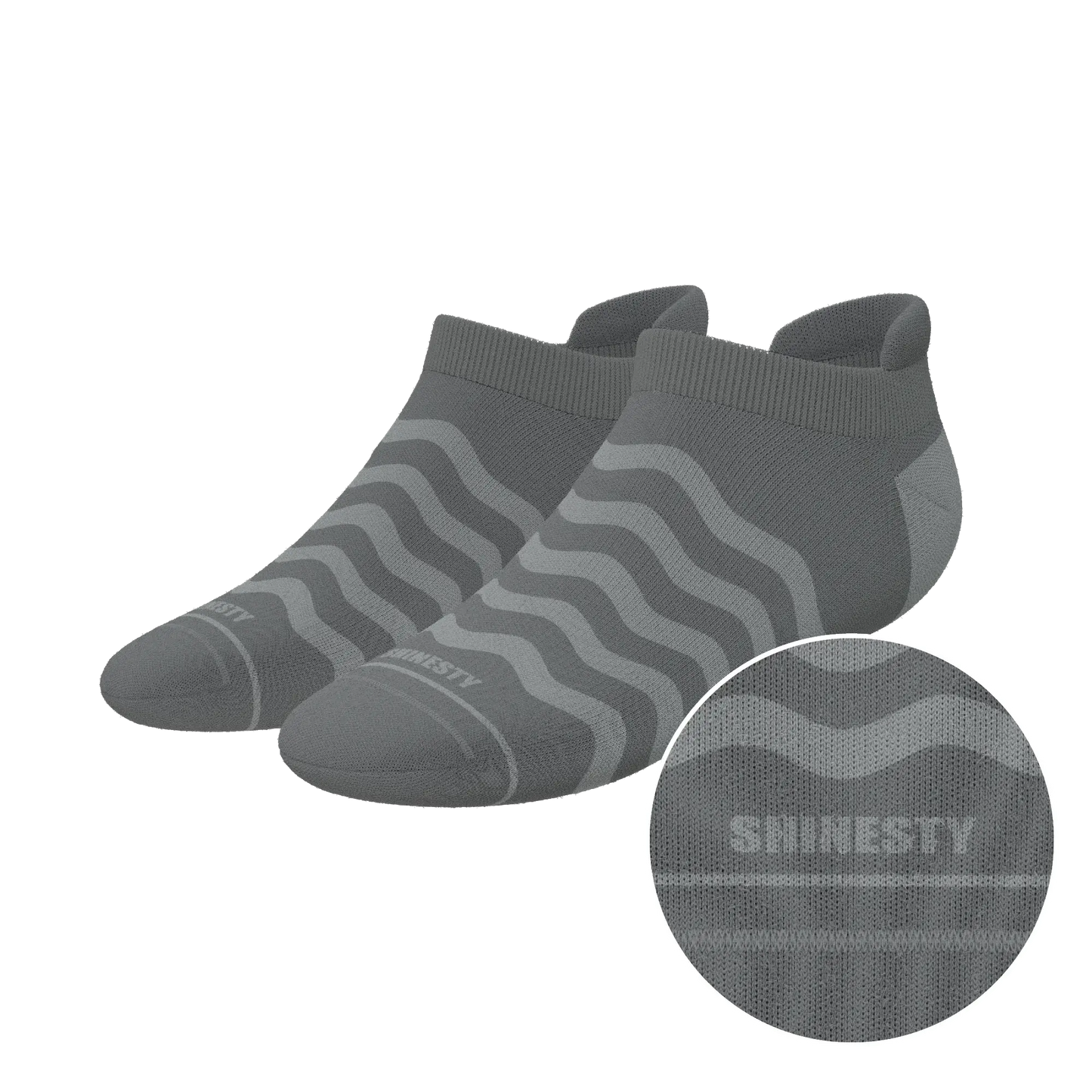 The Sleek | Gray Waves Heel Hammock™ Ankle Socks - Shinesty - Flyclothing LLC
