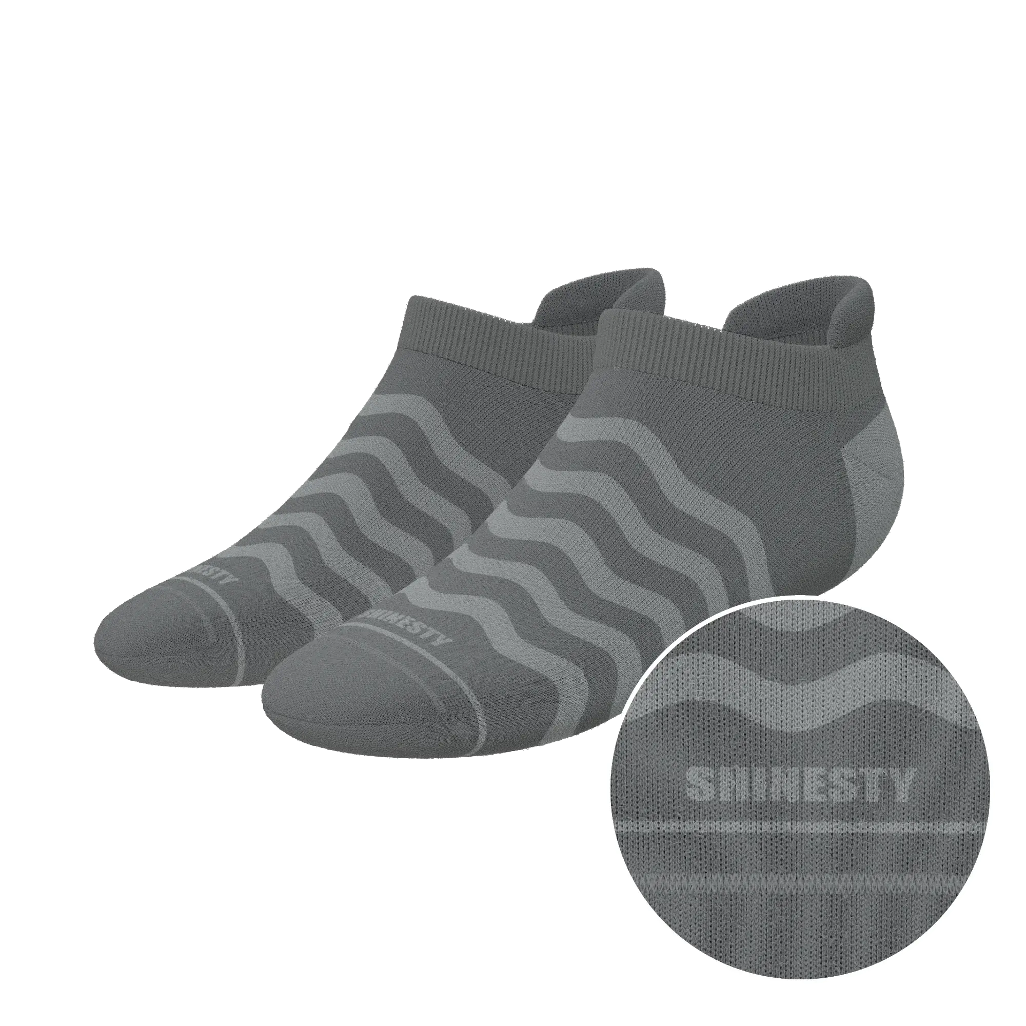 The Sleek | Gray Waves Heel Hammock™ Ankle Socks - Shinesty - Flyclothing LLC