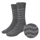 The Sleek | Gray Waves Heel Hammock™ Crew Socks - Shinesty - Flyclothing LLC