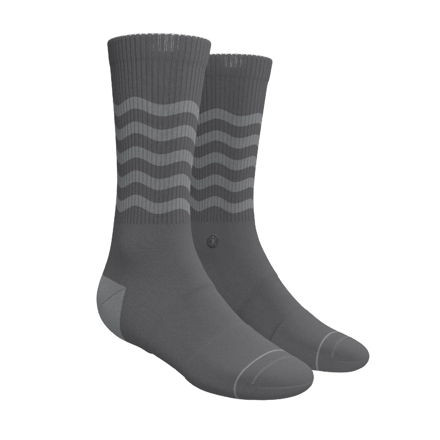 The Sleek | Gray Waves Heel Hammock™ Crew Socks - Shinesty - Flyclothing LLC