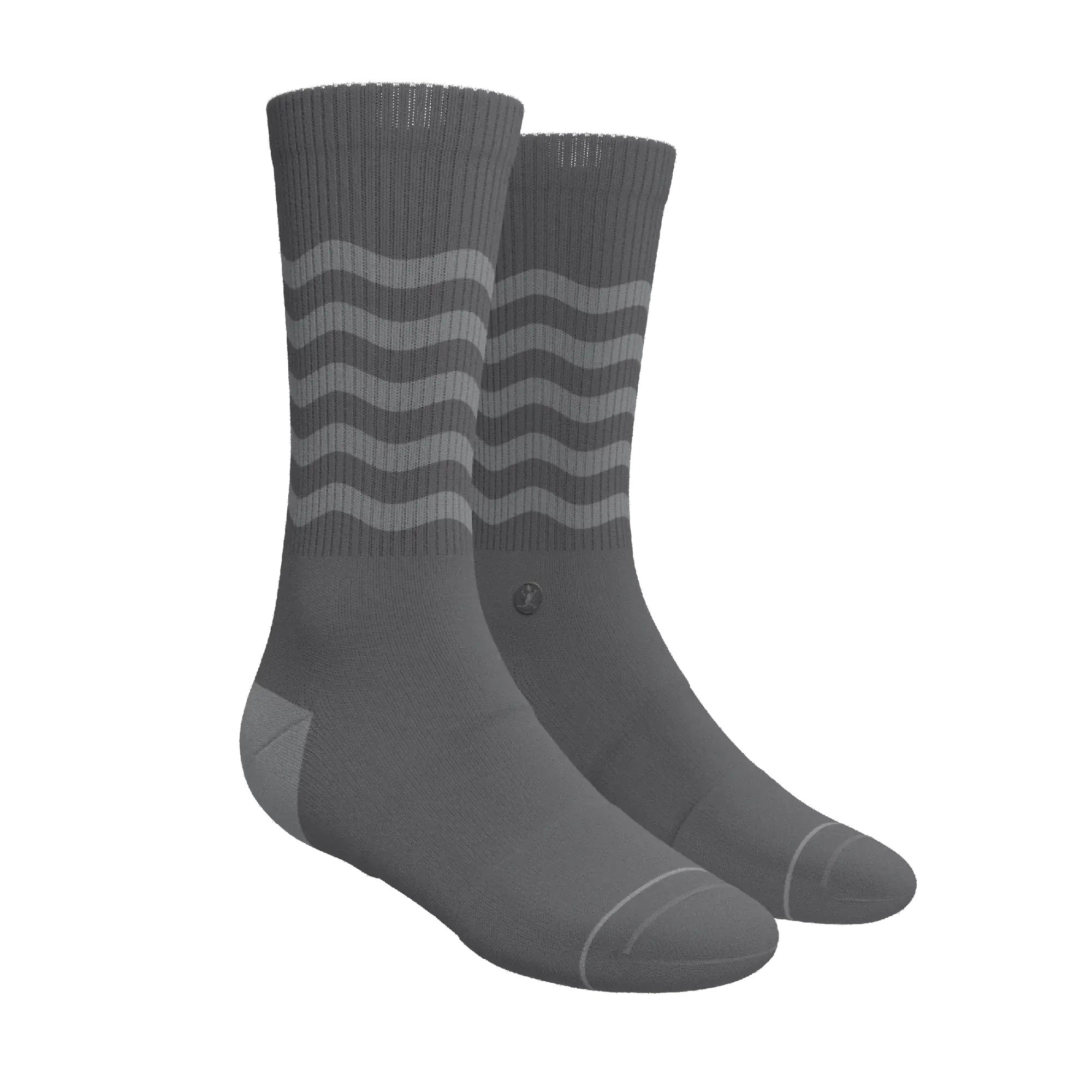 The Sleek | Gray Waves Heel Hammock™ Crew Socks - Shinesty - Flyclothing LLC