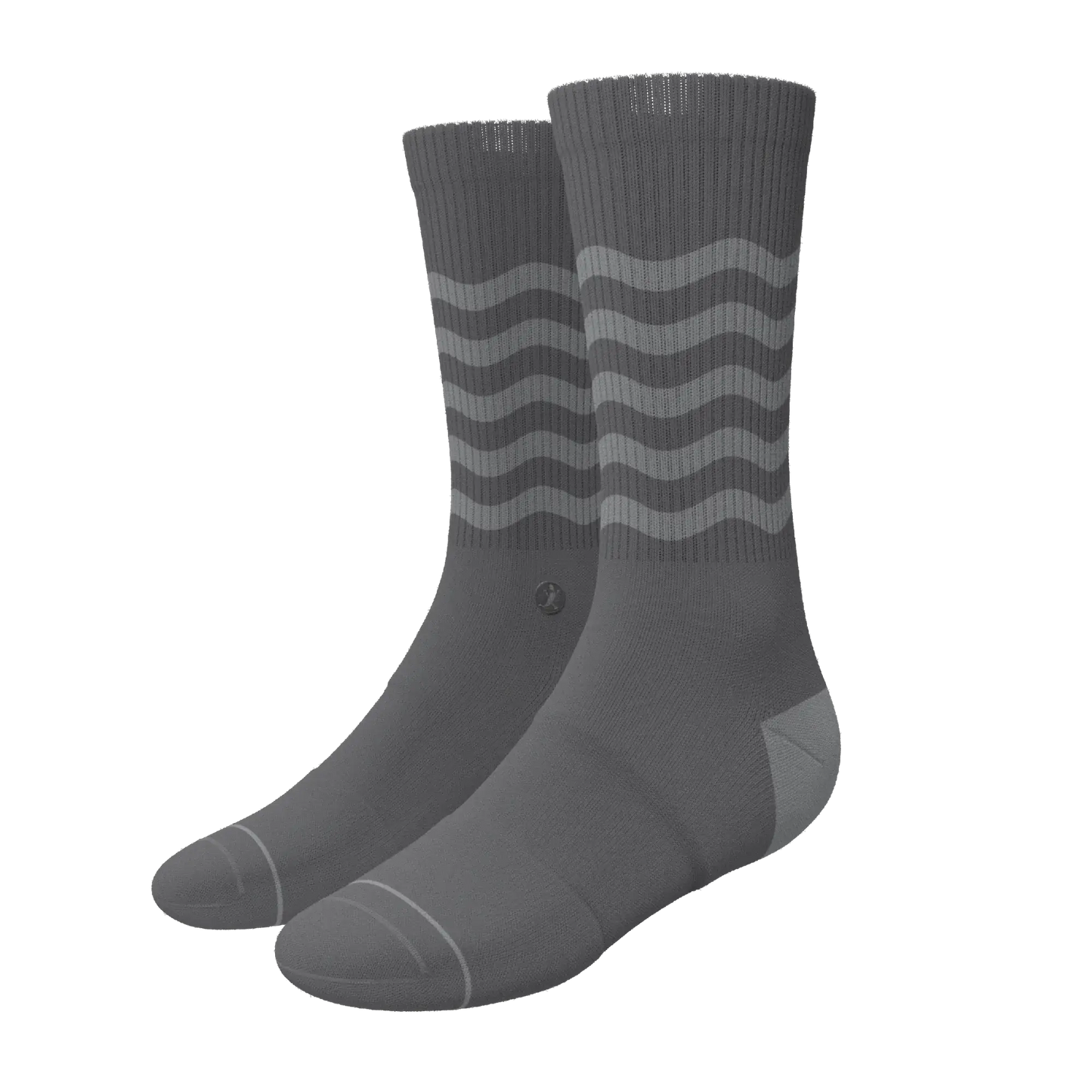 The Sleek | Gray Waves Heel Hammock™ Crew Socks - Shinesty - Flyclothing LLC