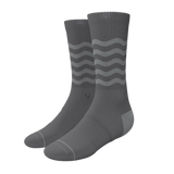 The Sleek | Gray Waves Heel Hammock™ Crew Socks - Shinesty - Flyclothing LLC