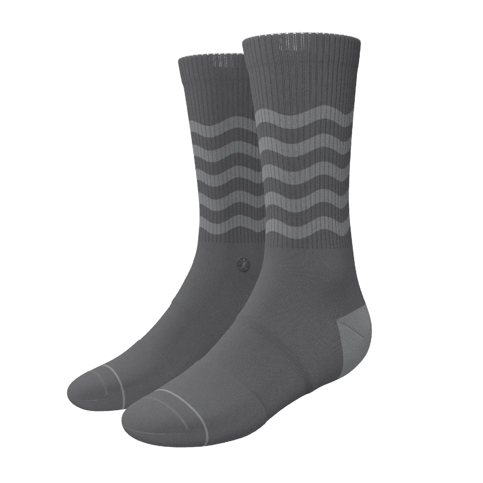 The Sleek | Gray Waves Heel Hammock™ Crew Socks - Shinesty - Flyclothing LLC