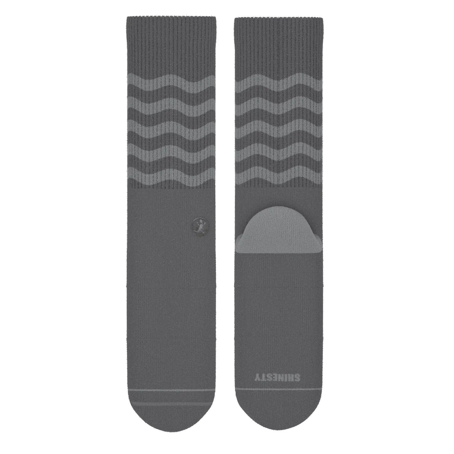 The Sleek | Gray Waves Heel Hammock™ Crew Socks - Shinesty - Flyclothing LLC