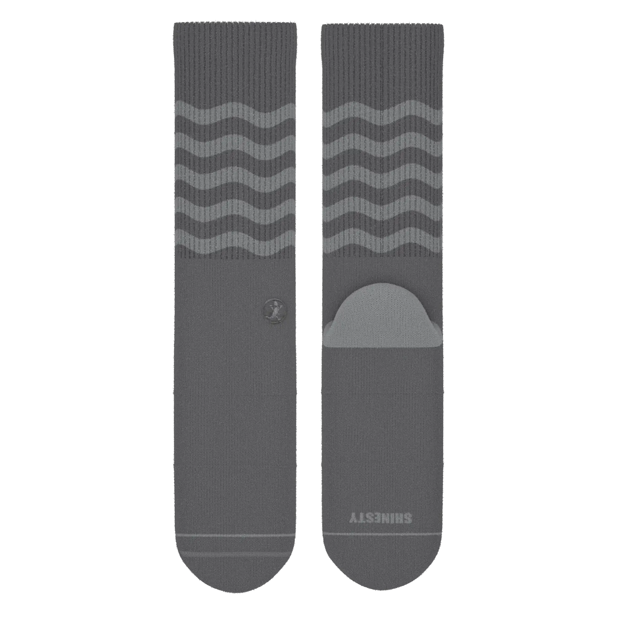 The Sleek | Gray Waves Heel Hammock™ Crew Socks - Shinesty - Flyclothing LLC