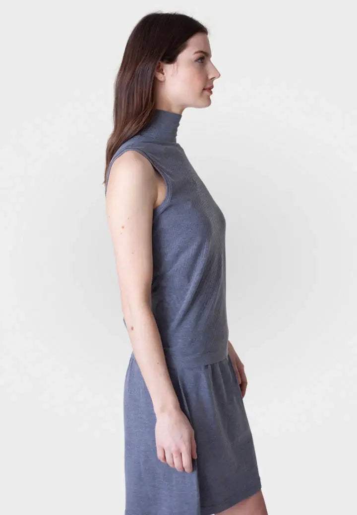 Sleeveless Turtleneck Shirt - Buki - Flyclothing LLC