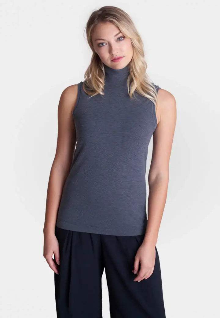 Sleeveless Turtleneck Shirt - Buki - Flyclothing LLC