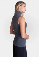 Sleeveless Turtleneck Shirt - Buki - Flyclothing LLC
