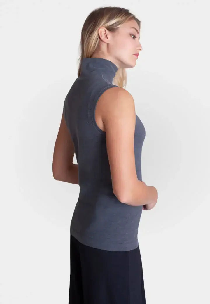 Sleeveless Turtleneck Shirt - Buki - Flyclothing LLC