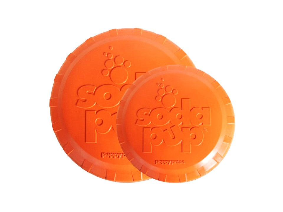 Bottle Top Flyer Rubber Frisbee for Dogs | Orange | Vet Approved | USA Made - SodaPup/True Dogs, LLC - Flyclothing LLC
