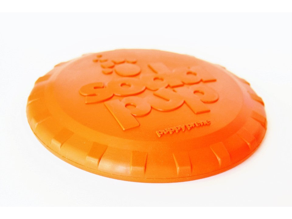 Bottle Top Flyer Rubber Frisbee for Dogs | Orange | Vet Approved | USA Made - SodaPup/True Dogs, LLC - Flyclothing LLC