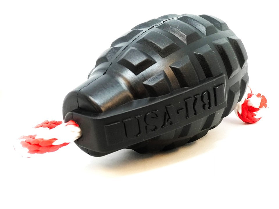 USA-K9 Magnum Grenade - Black Magnum Rubber Chew Toy for Extreme Chewers | USA Made - SodaPup/True Dogs, LLC - Flyclothing LLC