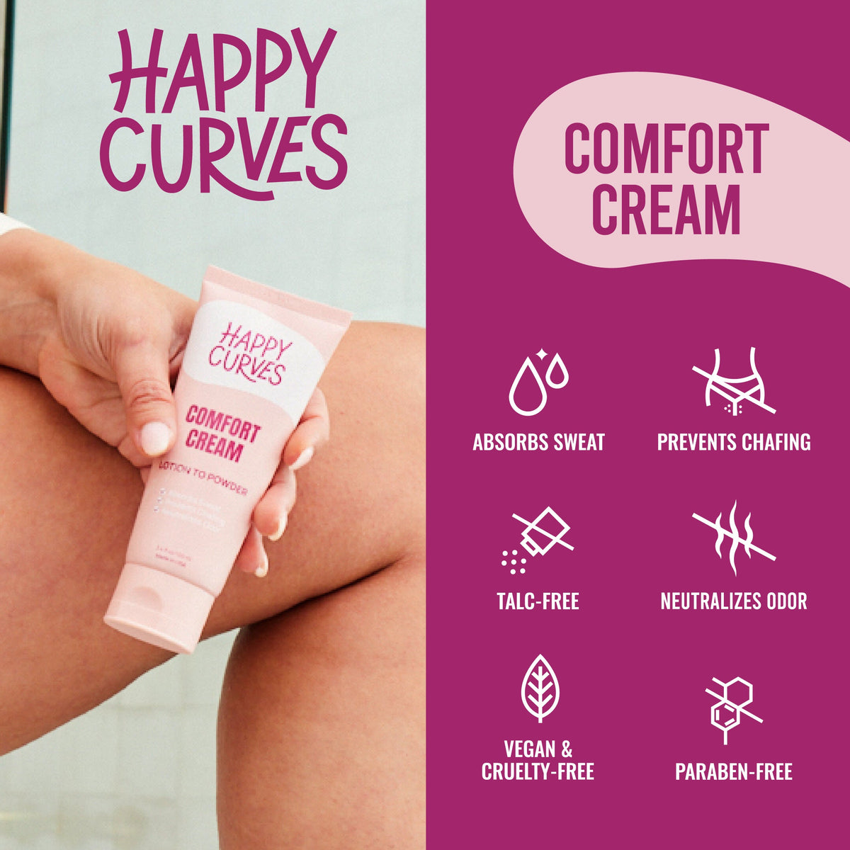 Happy Curves Comfort Cream | Sweat Defense And Odor Control Lotion - Shinesty - Flyclothing LLC