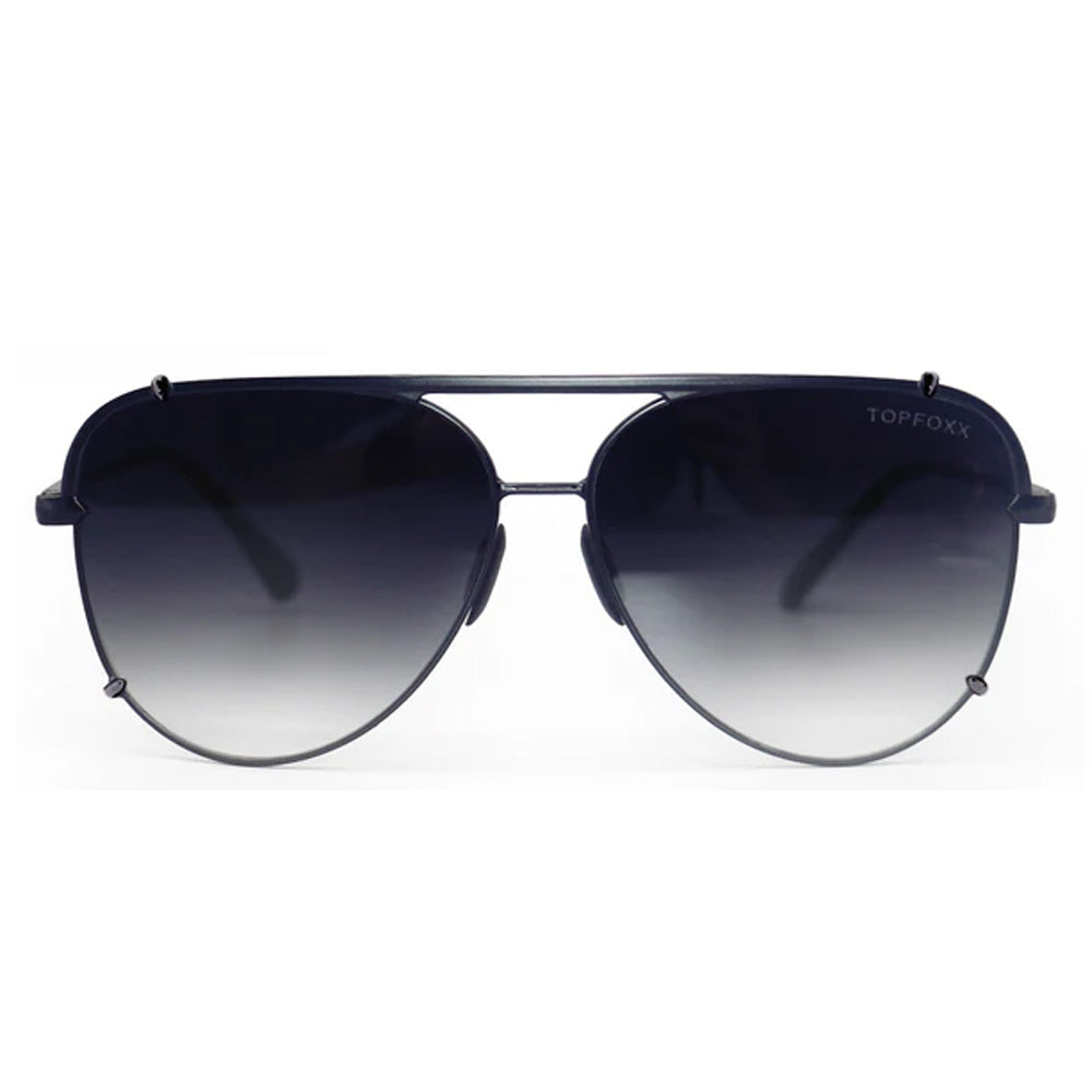 Smaller Cristina - Tangle Free - Faded Black Aviator Sunglasses Black - TopFoxx - Flyclothing LLC