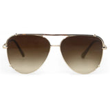 Smaller Cristina - Tangle Free - Faded Brown Aviator Sunglasses Gold - TopFoxx - Flyclothing LLC