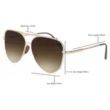 Smaller Cristina - Tangle Free - Faded Brown Aviator Sunglasses Gold - TopFoxx - Flyclothing LLC