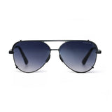 Smaller Cristina - Faded Black - Tangle Free Round Aviator Sunglasses - TopFoxx - Flyclothing LLC