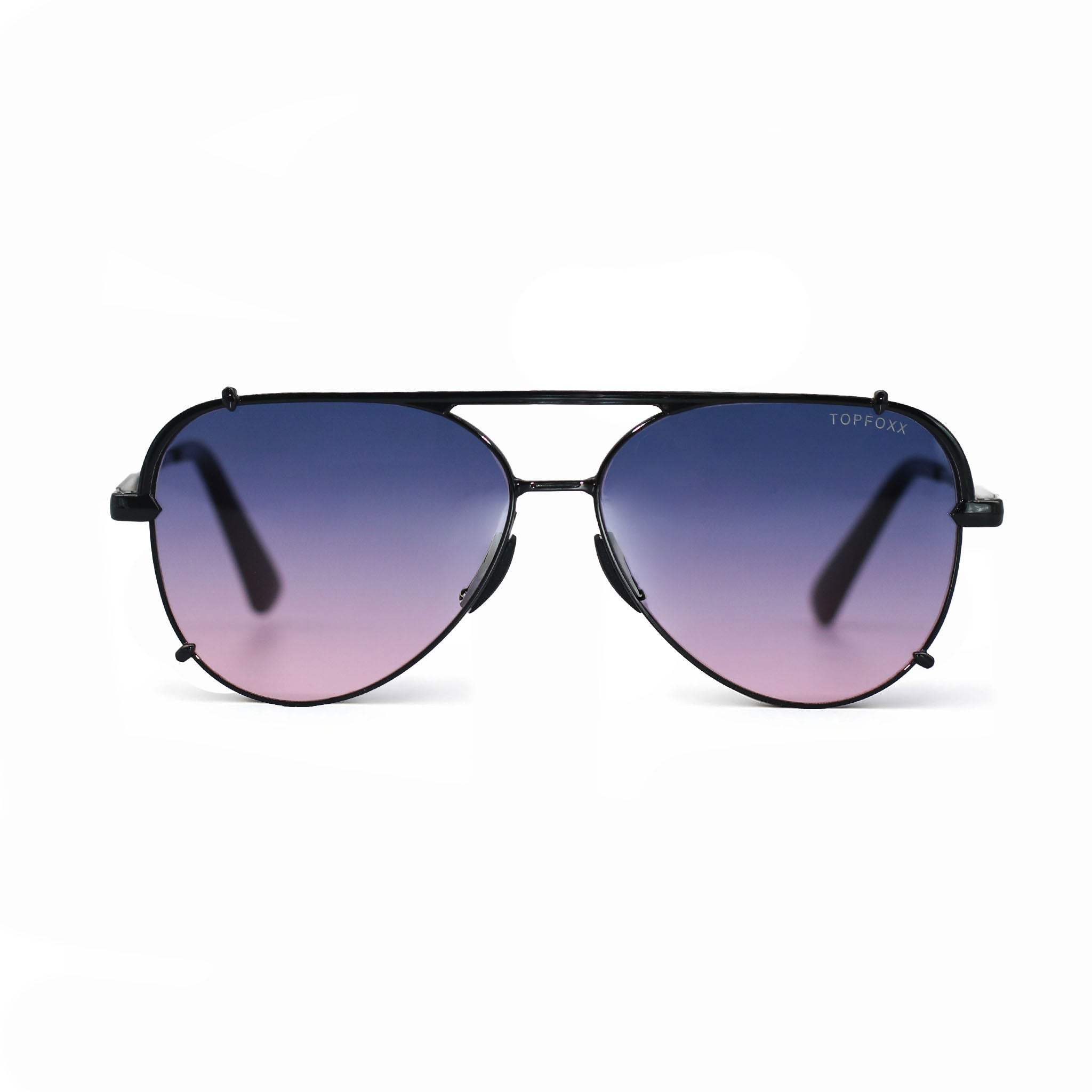 Smaller Cristina - Faded Purple & Pink - Tangle Free Round Aviator Sunglasses - TopFoxx - Flyclothing LLC
