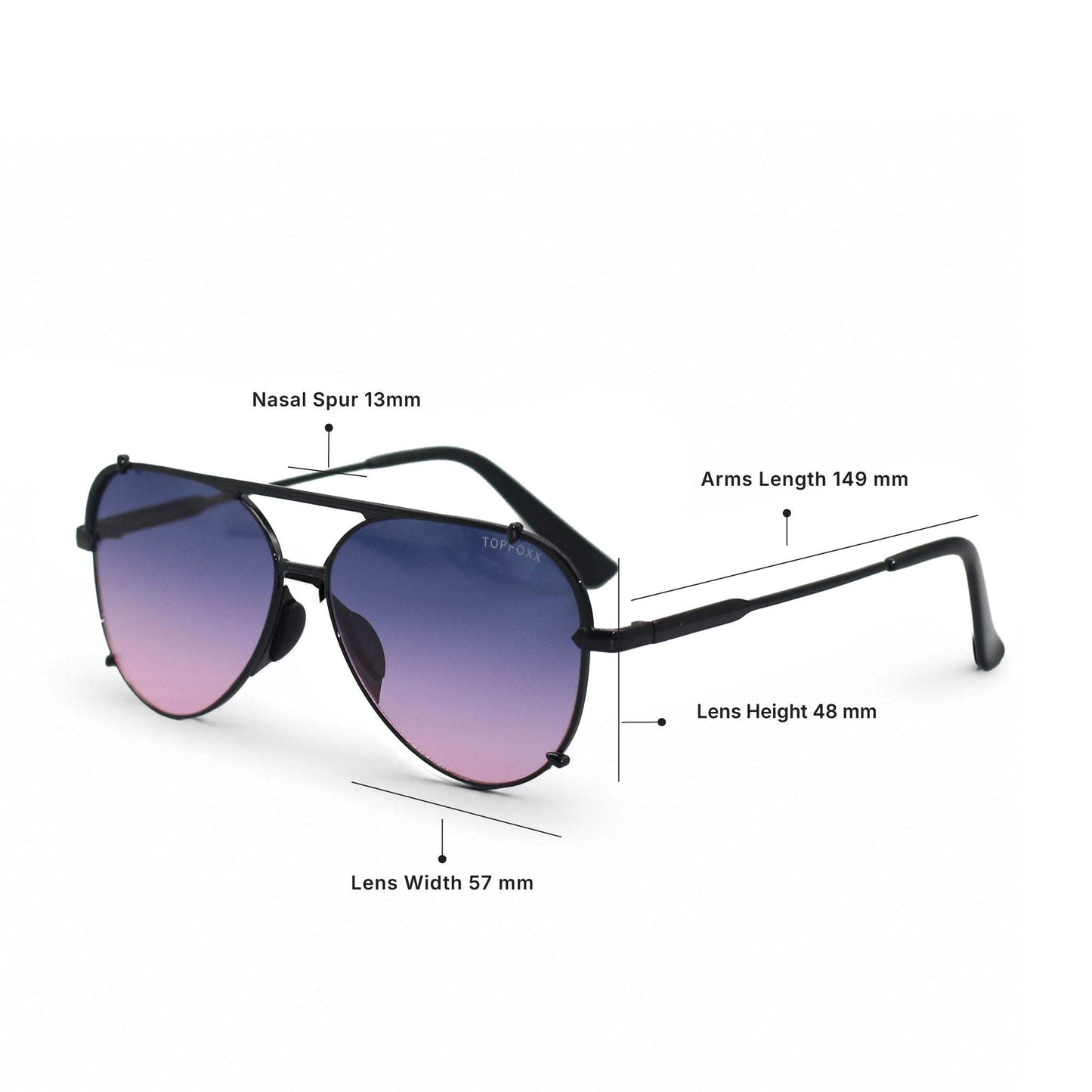 Smaller Cristina - Faded Purple & Pink - Tangle Free Round Aviator Sunglasses - TopFoxx - Flyclothing LLC