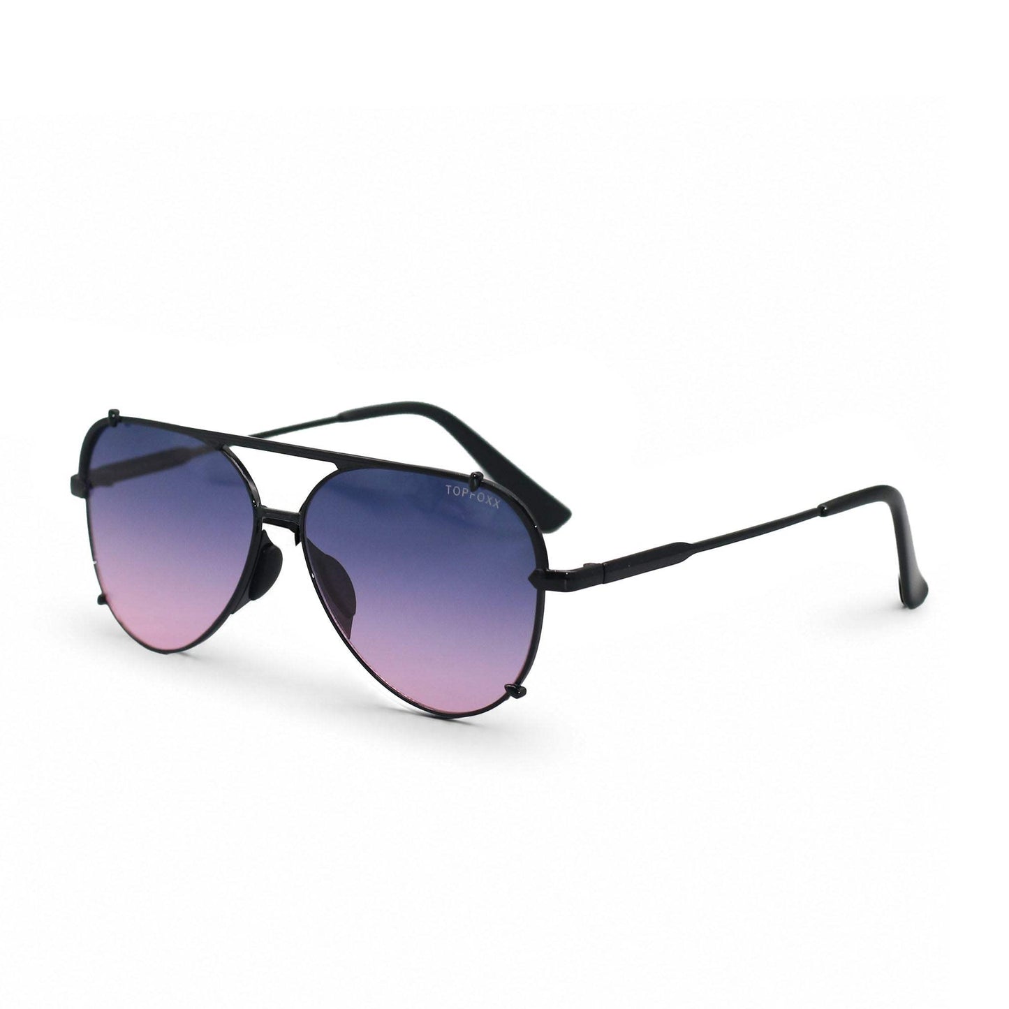 Smaller Cristina - Faded Purple & Pink - Tangle Free Round Aviator Sunglasses - TopFoxx - Flyclothing LLC
