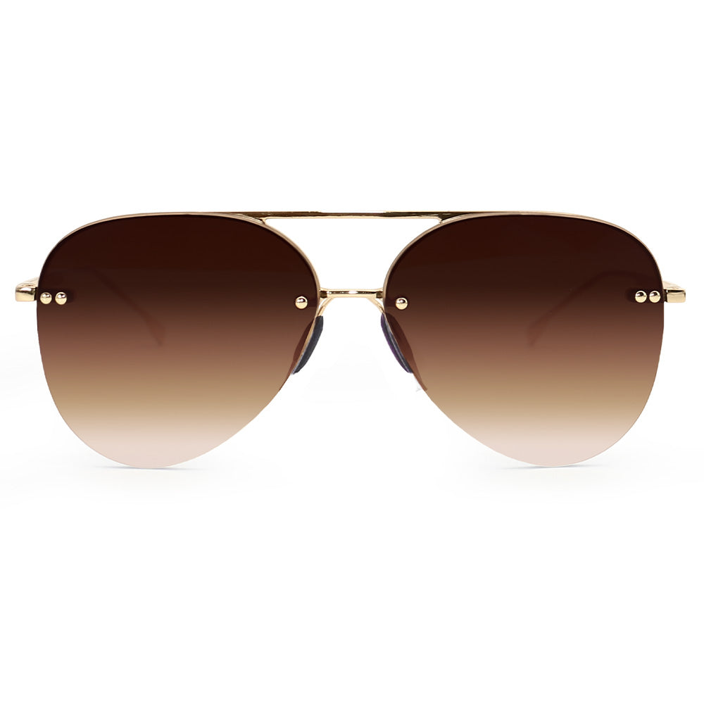 Smaller Megan 2 Faded Brown - Tangle Free Aviator Sunglasses - TopFoxx - Flyclothing LLC