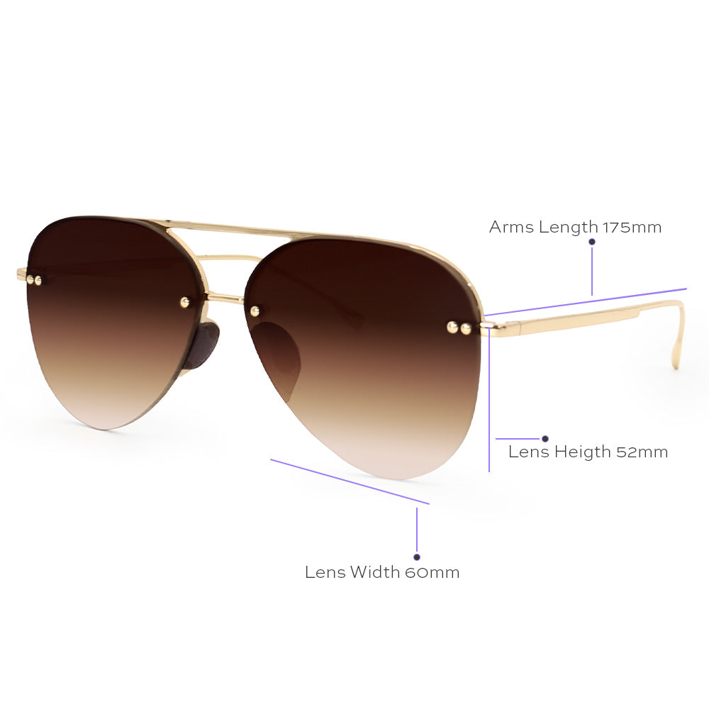 Smaller Megan 2 Faded Brown - Tangle Free Aviator Sunglasses - TopFoxx - Flyclothing LLC
