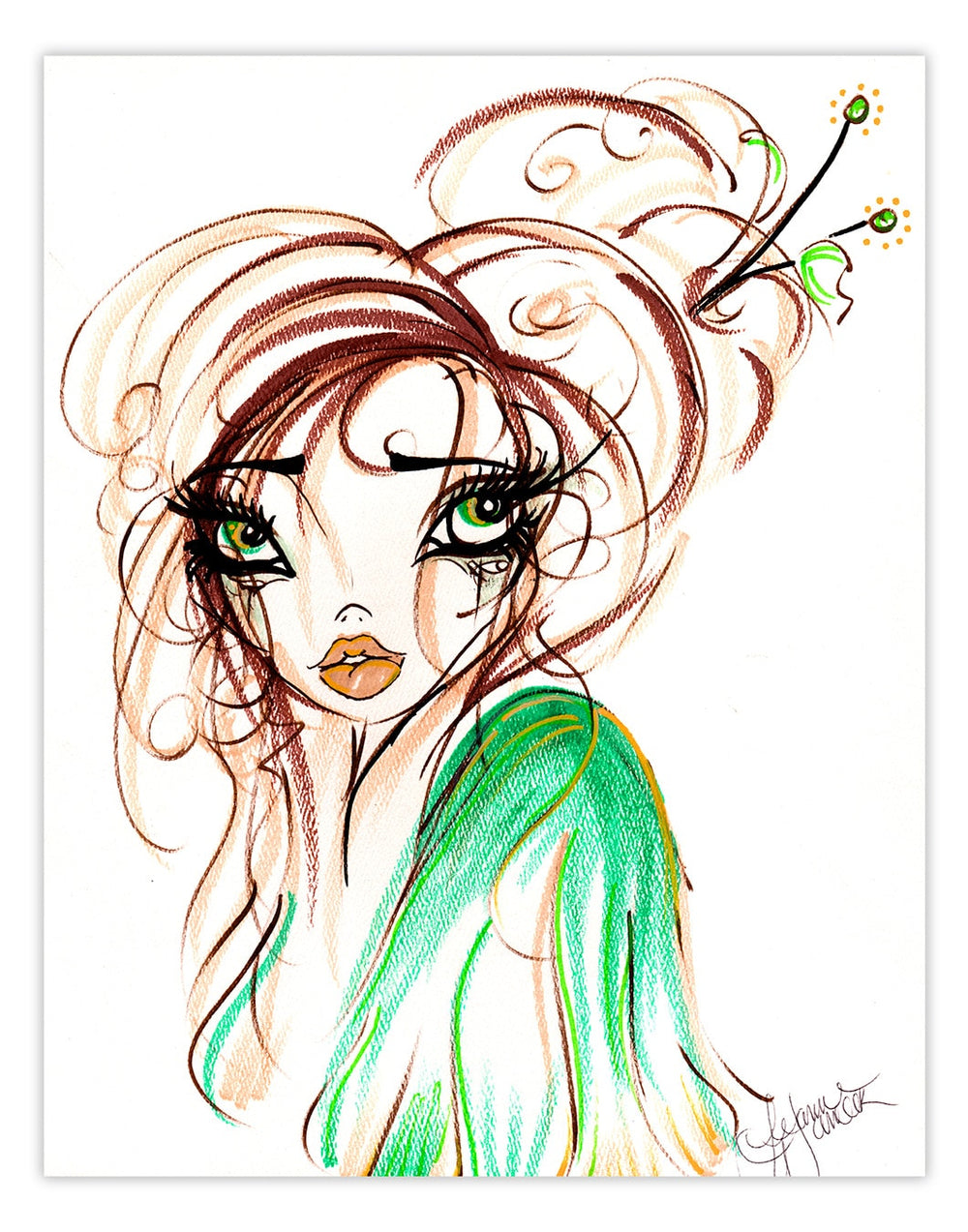Black Market Art Company Smile Girl Print