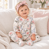 Dream Blossom Soft Bamboo Baby Girl Floral Zipper Romper - Tesa Babe - Flyclothing LLC