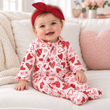 Valentine's Day Baby Bamboo Zipper Romper - Mommy & Me - Tesa Babe - Flyclothing LLC