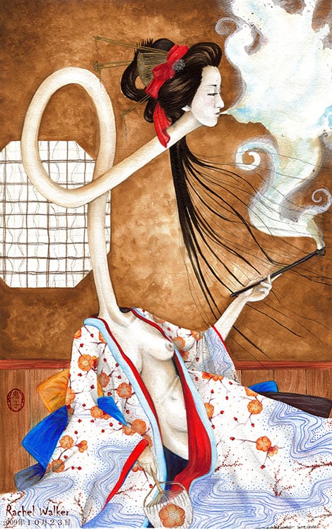 Black Market Art Company Smoking Siren Print