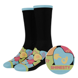 The Smooth Talker | Candy Hearts Heel Hammock™ Crew Socks - Shinesty - Flyclothing LLC