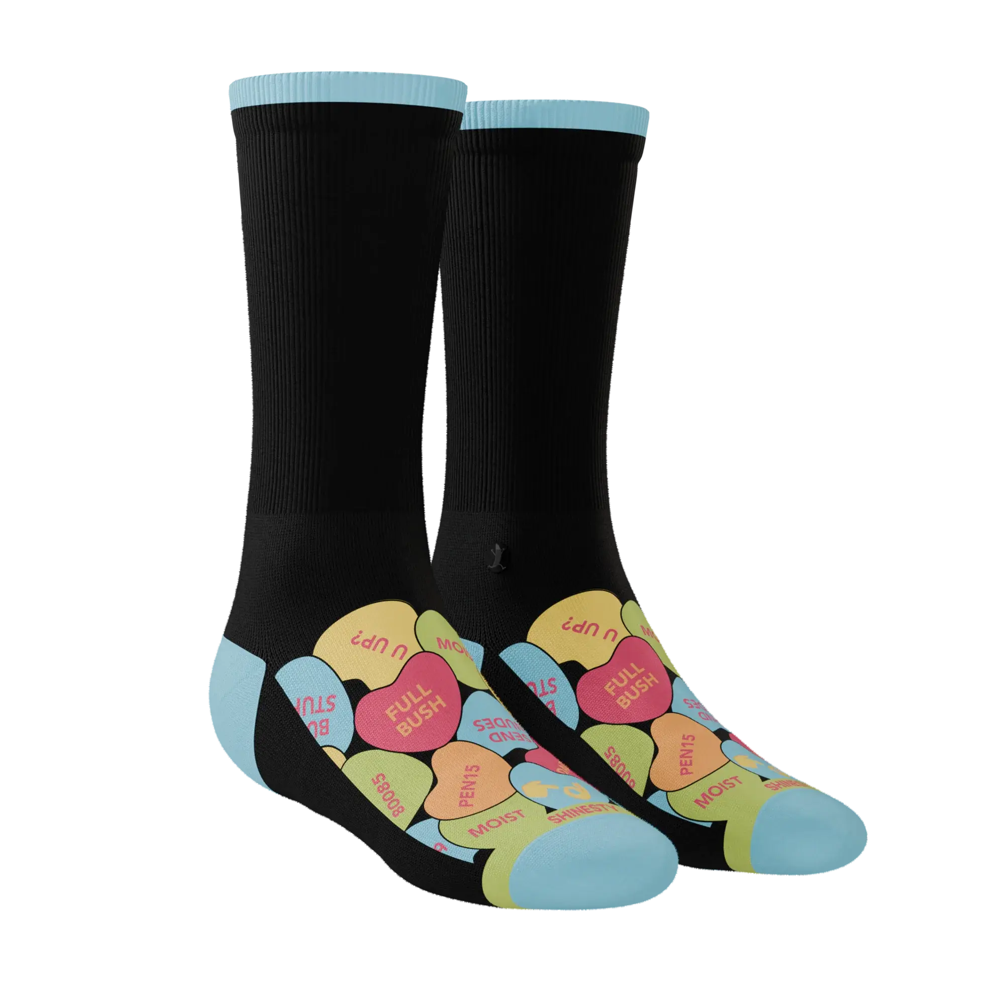 The Smooth Talker | Candy Hearts Heel Hammock™ Crew Socks - Shinesty - Flyclothing LLC