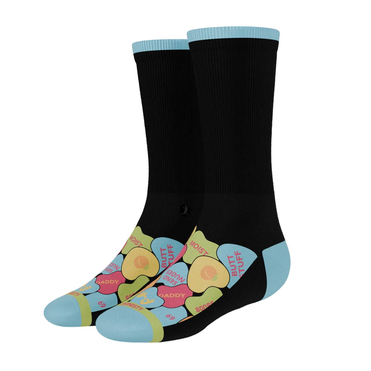 The Smooth Talker | Candy Hearts Heel Hammock™ Crew Socks - Shinesty - Flyclothing LLC