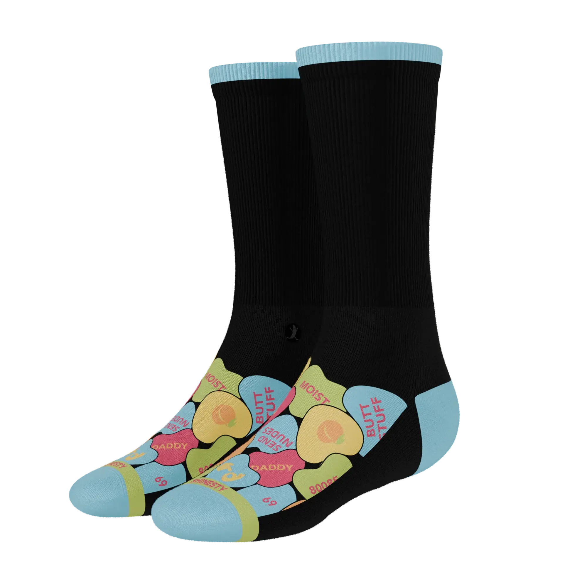 The Smooth Talker | Candy Hearts Heel Hammock™ Crew Socks - Shinesty - Flyclothing LLC