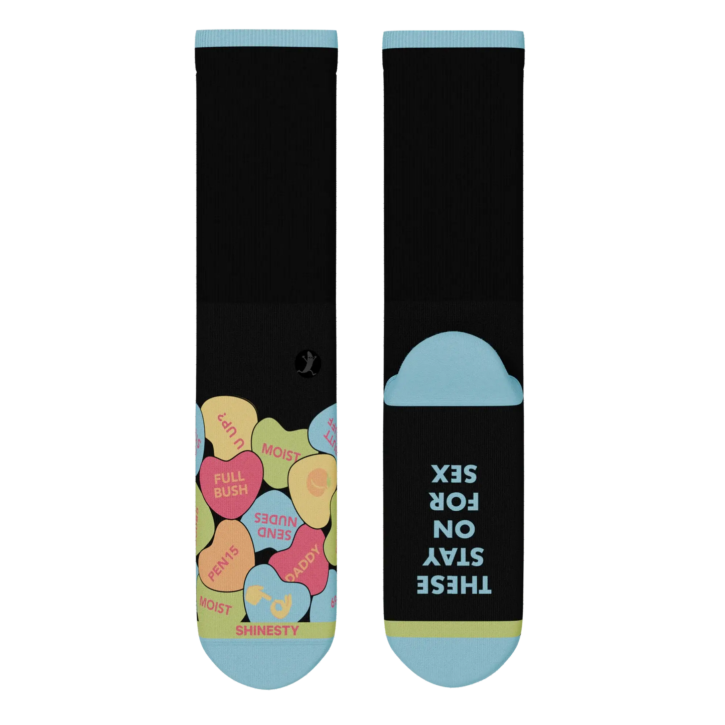 The Smooth Talker | Candy Hearts Heel Hammock™ Crew Socks - Shinesty - Flyclothing LLC