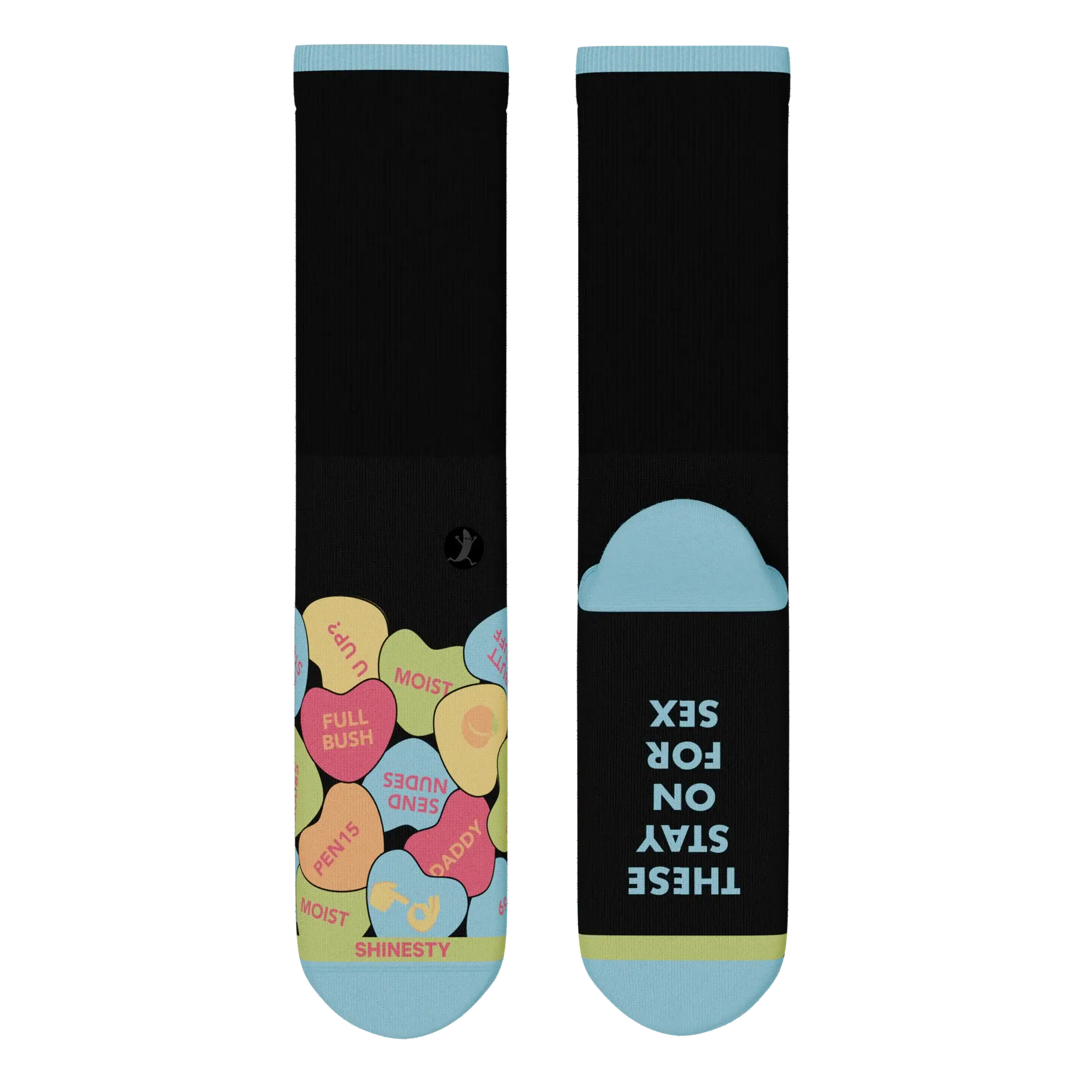 The Smooth Talker | Candy Hearts Heel Hammock™ Crew Socks - Shinesty - Flyclothing LLC
