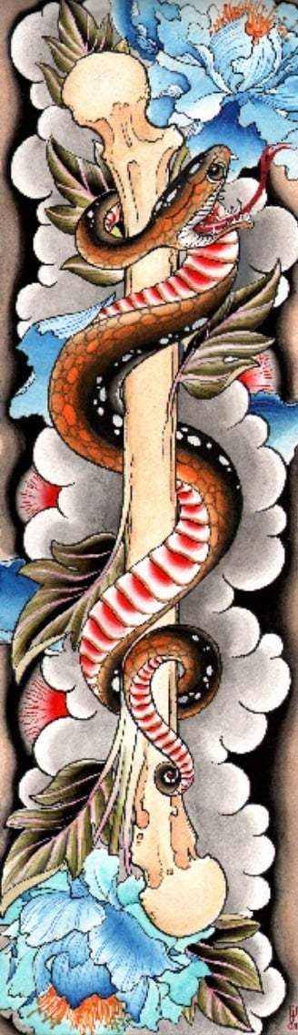 Black Market Art Company Snake & Bone Print - Black Market Art Company - Flyclothing LLC