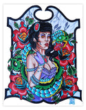 Black Market Art Company Snake Charmer Lady Print