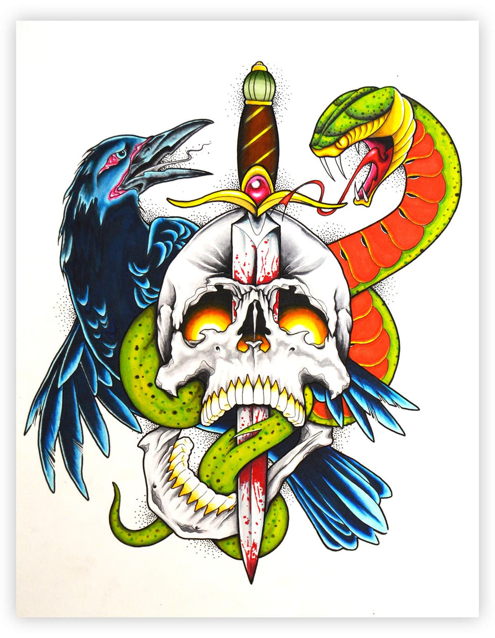 Black Market Art Company Snake & Raven Print