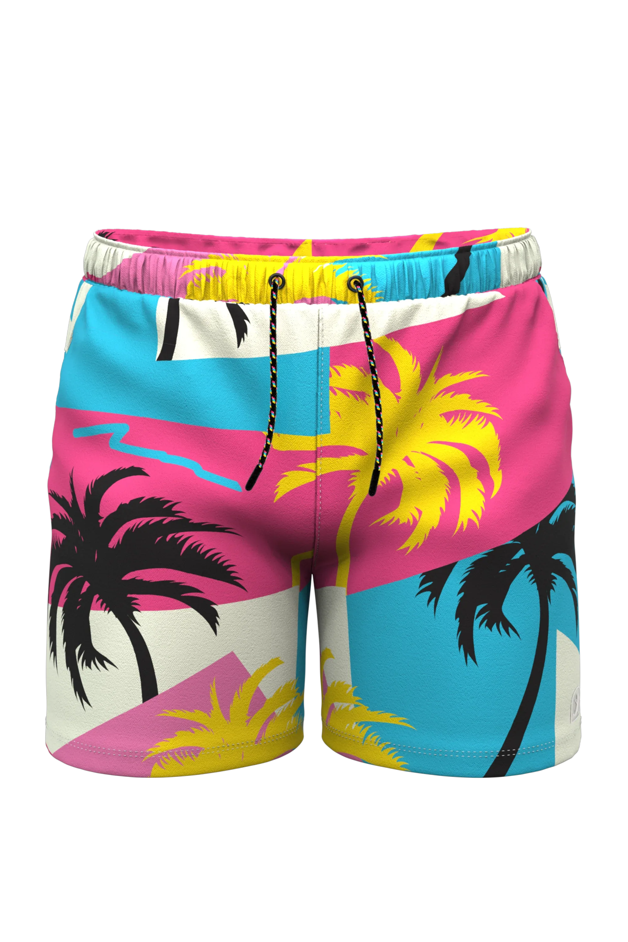 The SoCal Summer | Black and Pink Tropical Ball Hammock® Pouch 5" Swim Trunks - Shinesty - Flyclothing LLC